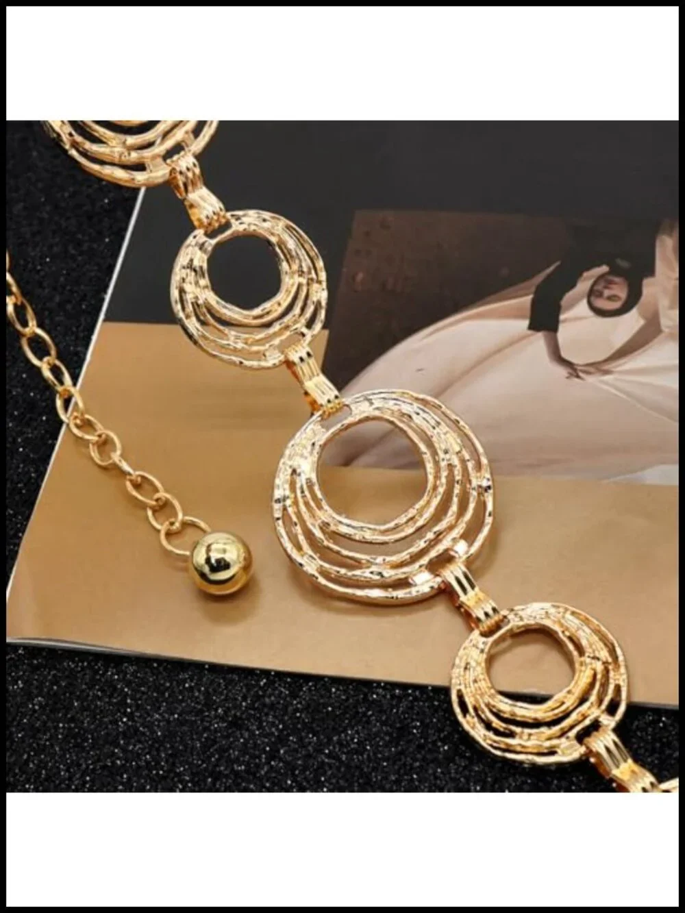 Chunky Metal Waist Chain for Dresses Irregular Geometric Design Adjustable